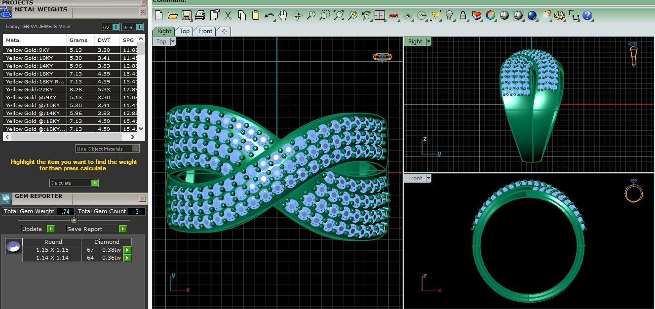 Fancy Woman Diamond Ring  3D print model_3