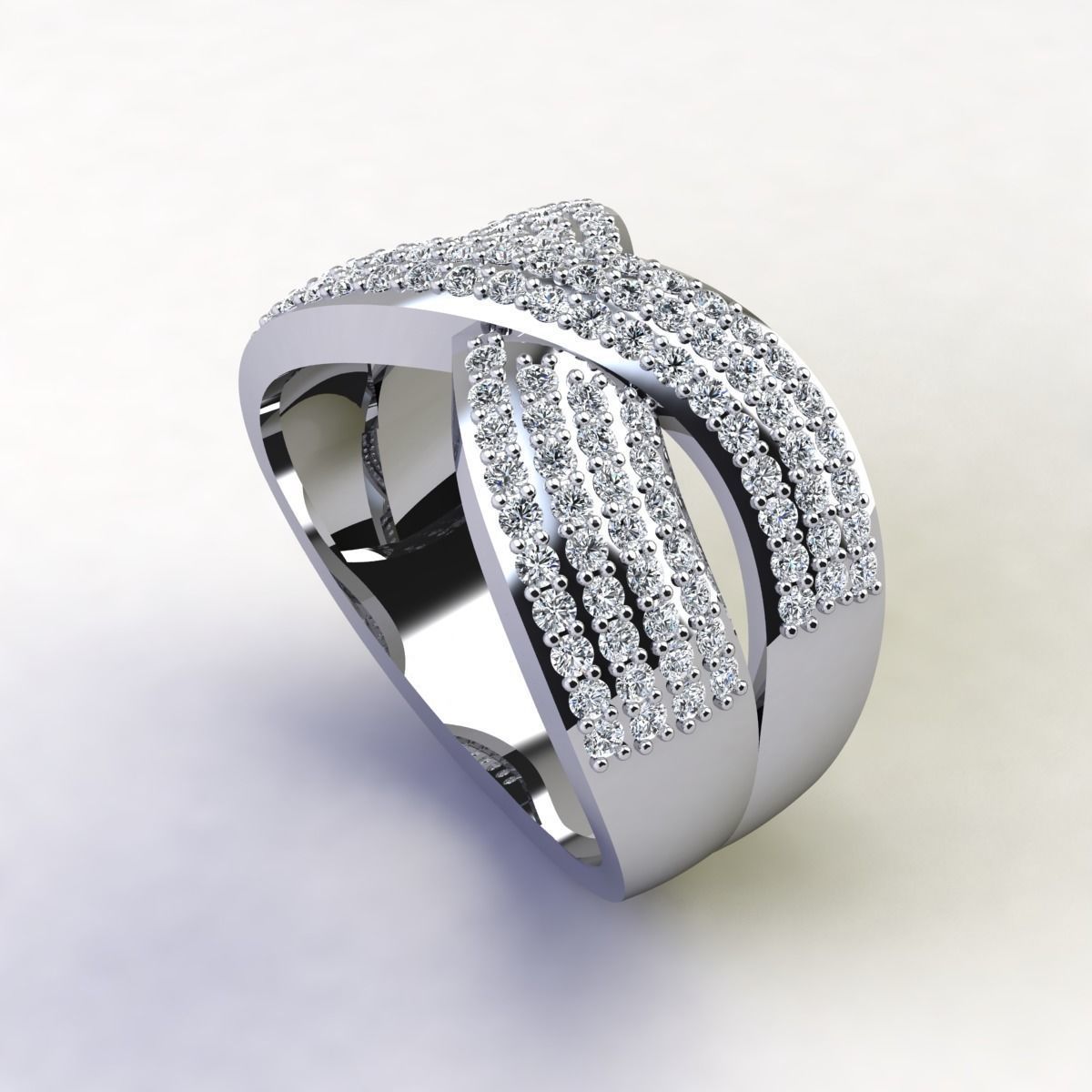 Fancy Woman Diamond Ring  3D print model_12
