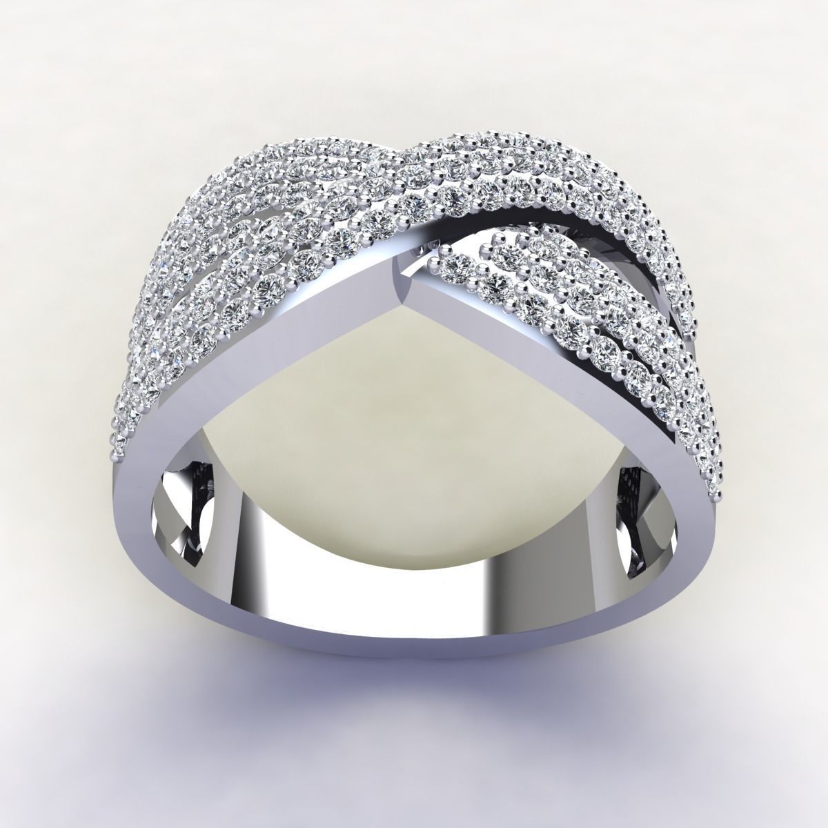 Fancy Woman Diamond Ring  3D print model_6