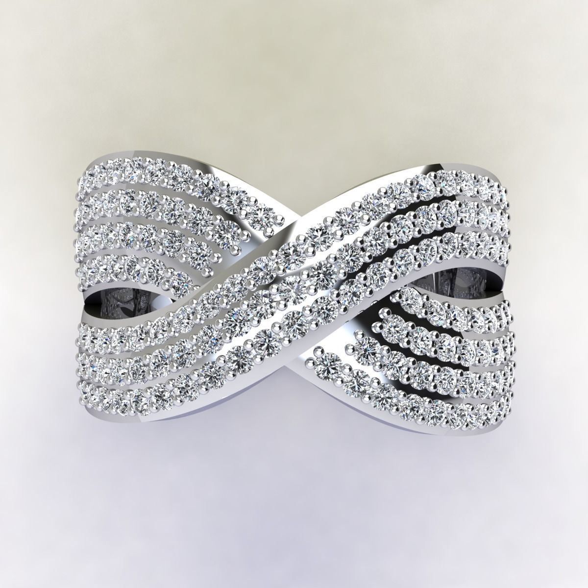 Fancy Woman Diamond Ring  3D print model_9