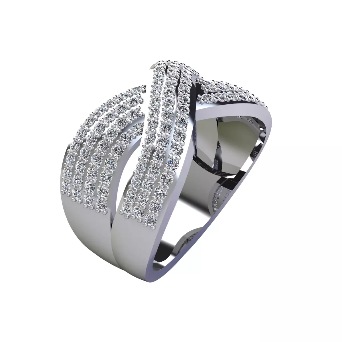 Fancy Woman Diamond Ring  3D print model_0