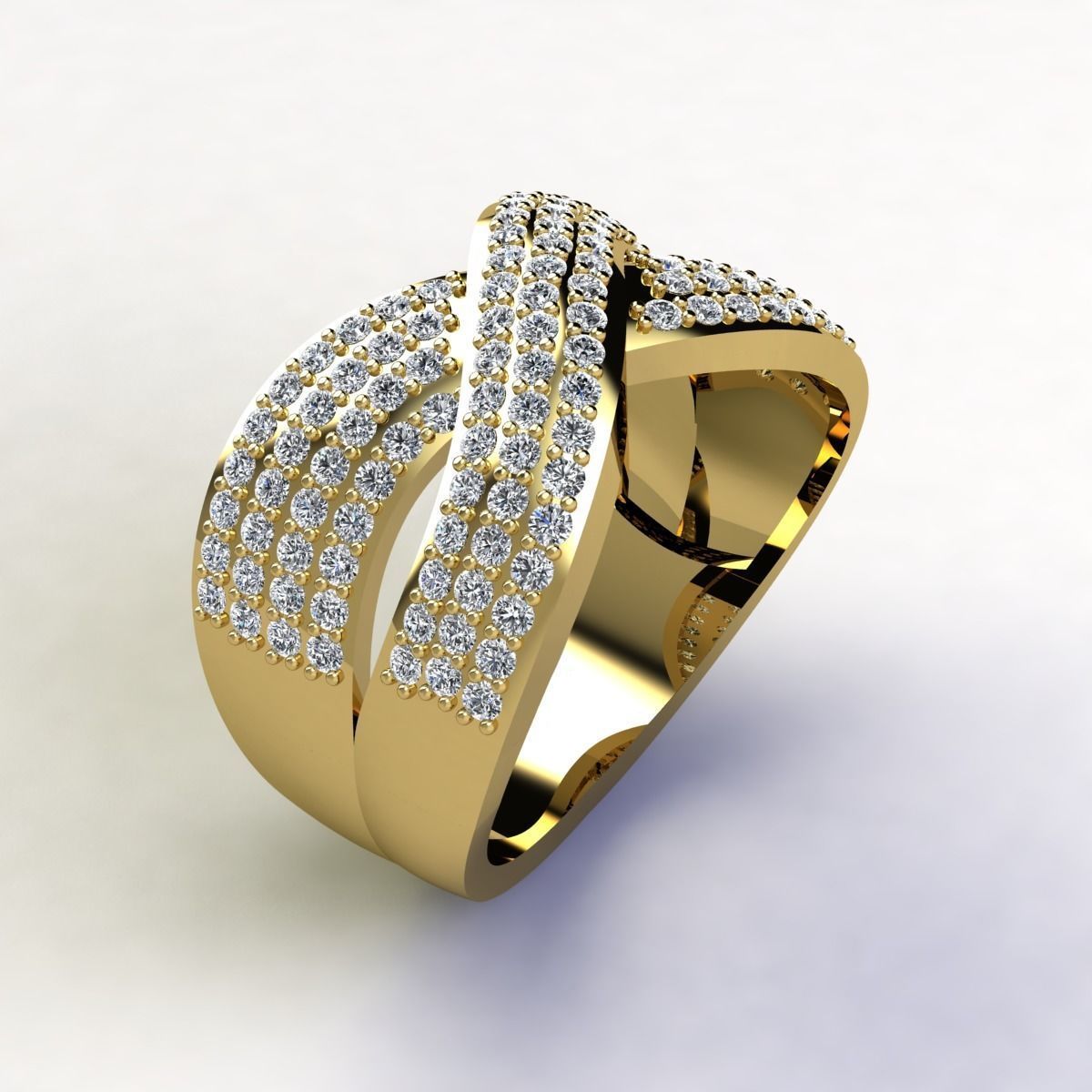 Fancy Woman Diamond Ring  3D print model_1