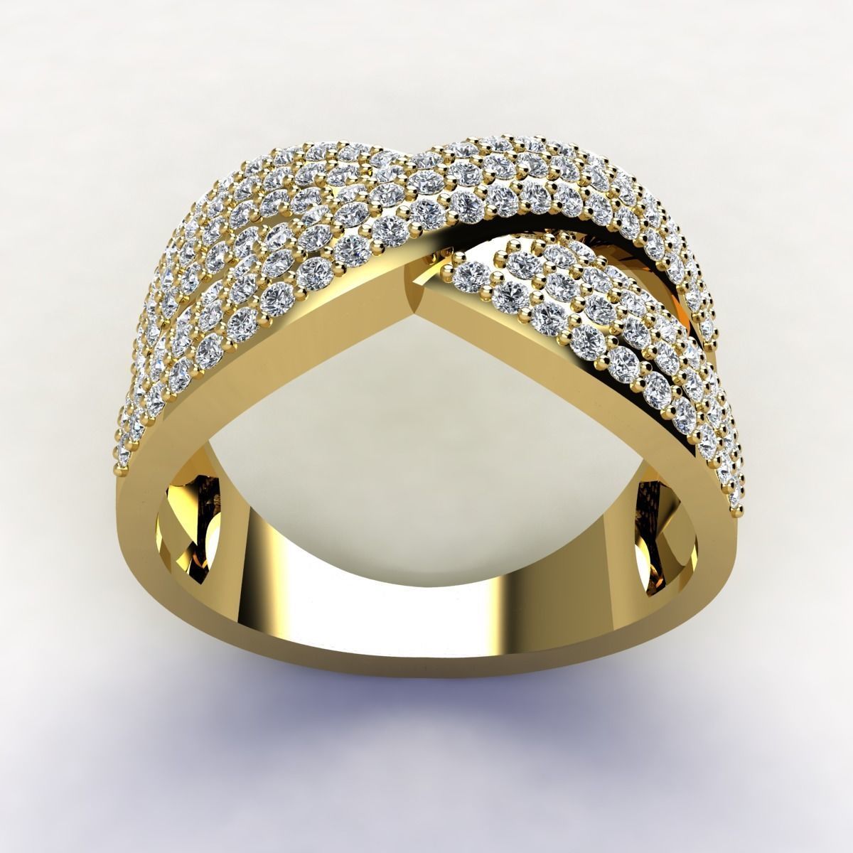 Fancy Woman Diamond Ring  3D print model_4