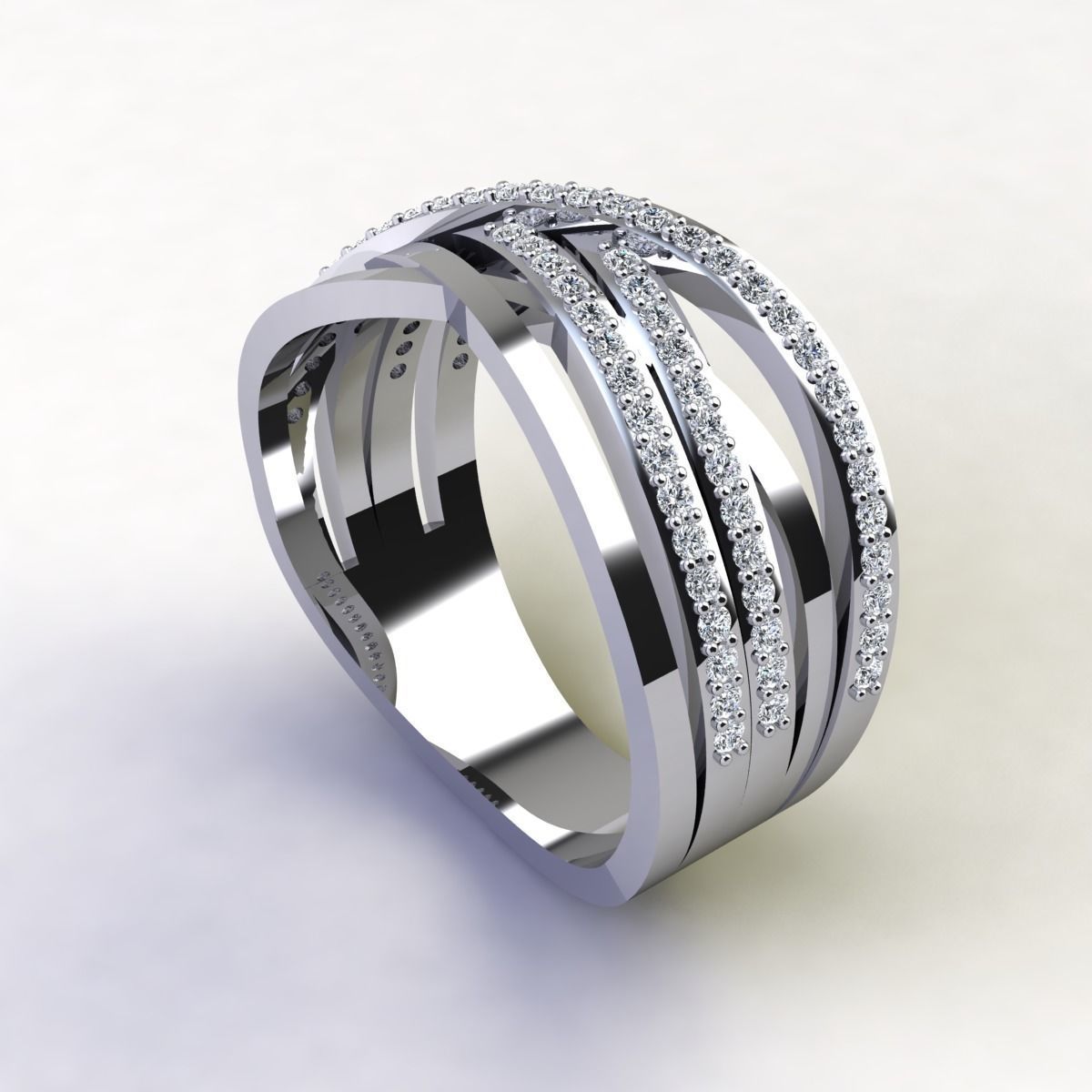 Fancy Woman Diamond Ring  3D print model_7