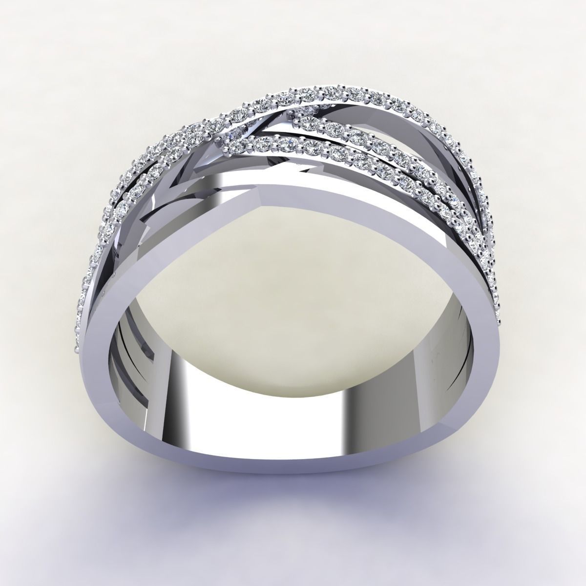 Fancy Woman Diamond Ring  3D print model_12