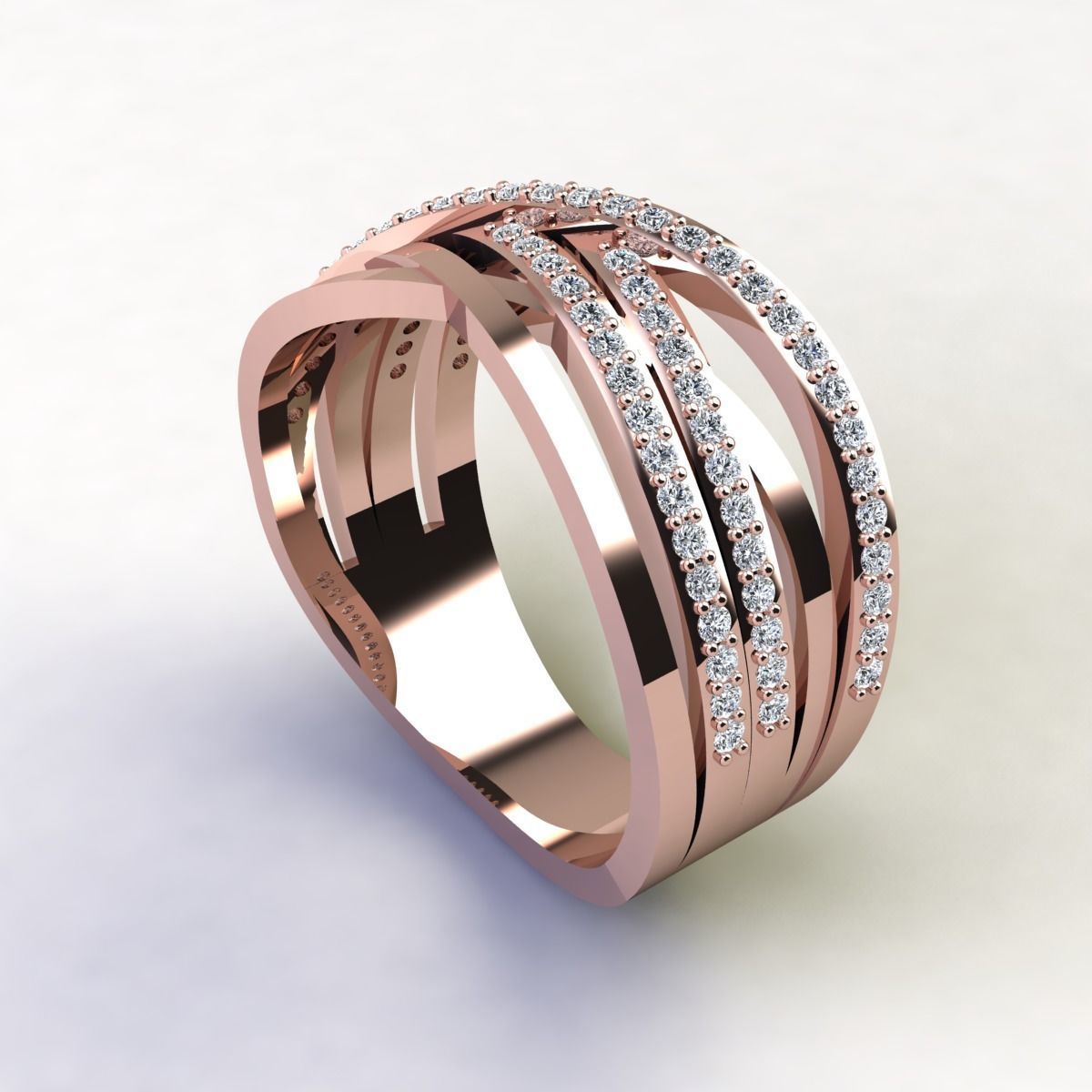 Fancy Woman Diamond Ring  3D print model_6