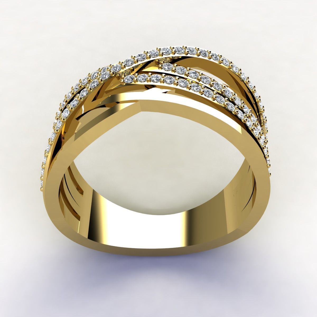 Fancy Woman Diamond Ring  3D print model_10