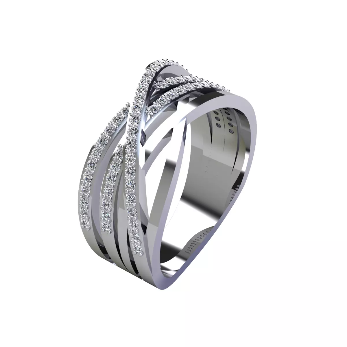 Fancy Woman Diamond Ring  3D print model_0
