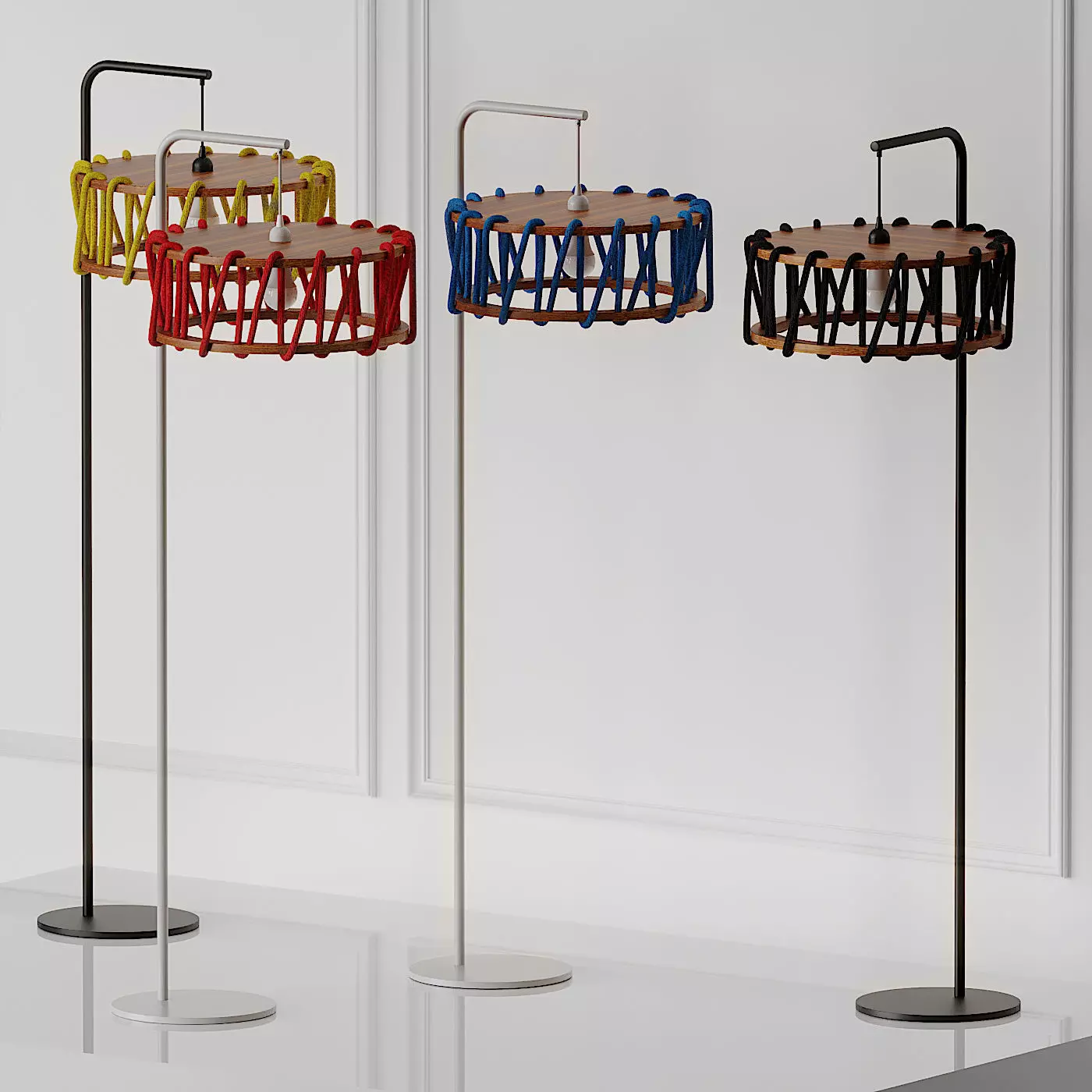 Macaron Floor Lamp L Bleu Et Noir by LAMPADAIRE 3D model