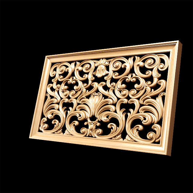 Classical decorative screen 3D model_7