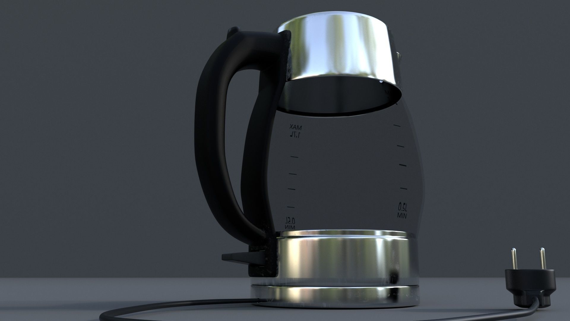 Kettle coffee maker with cup of coffee Low-poly 3D model_3