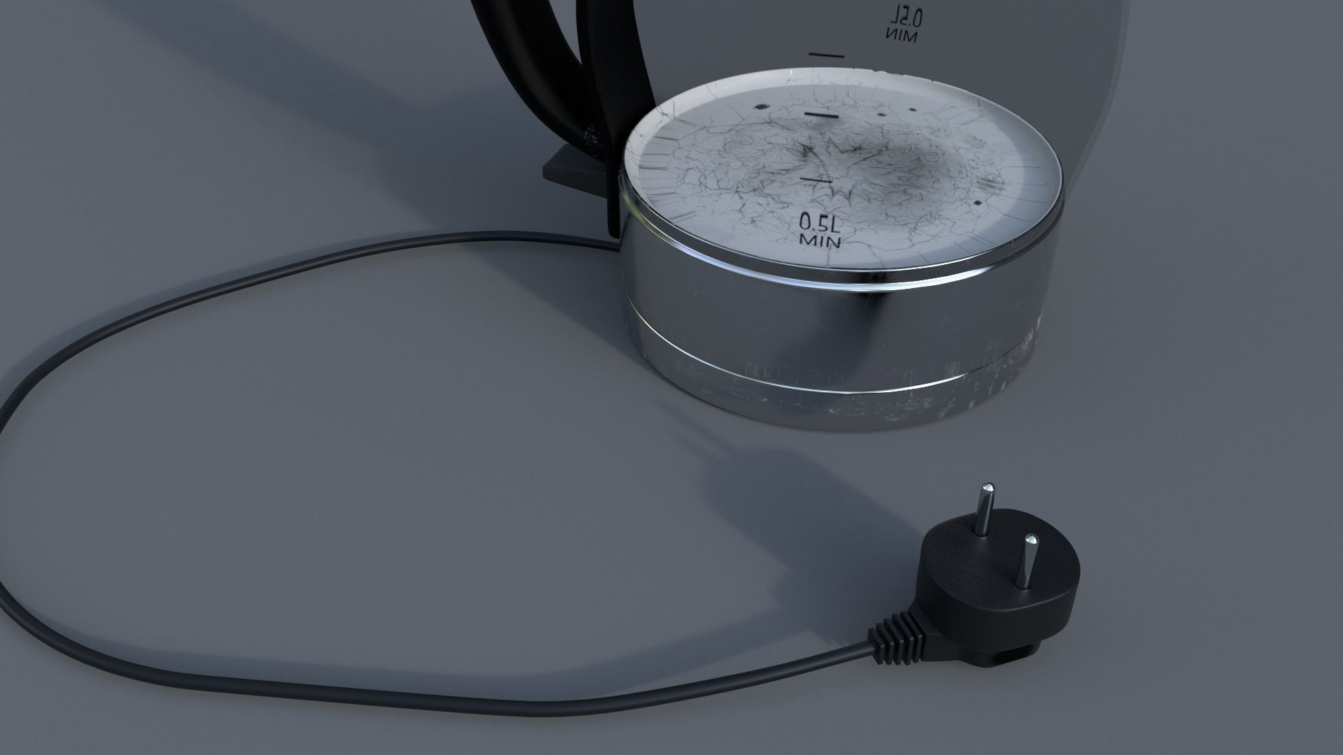 Kettle coffee maker with cup of coffee Low-poly 3D model_4