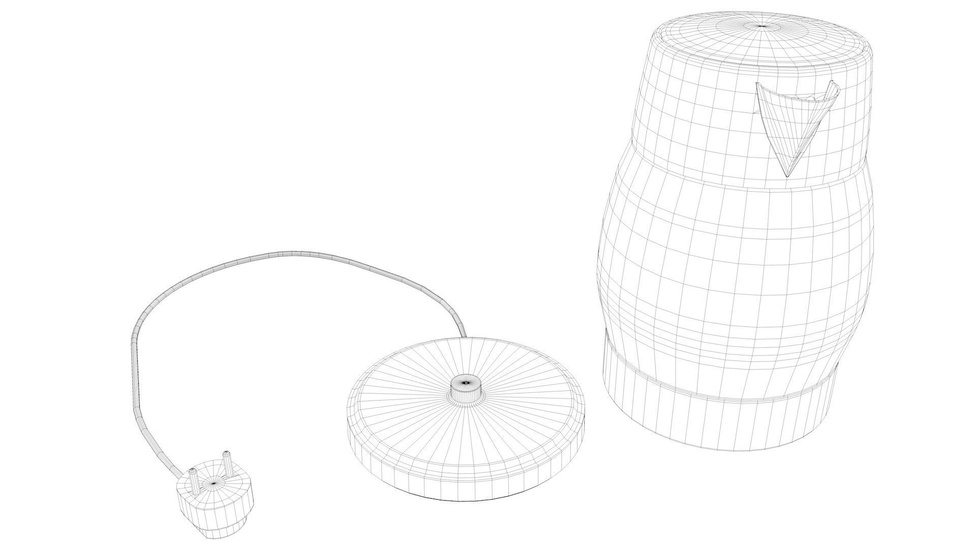 Kettle coffee maker with cup of coffee Low-poly 3D model_10