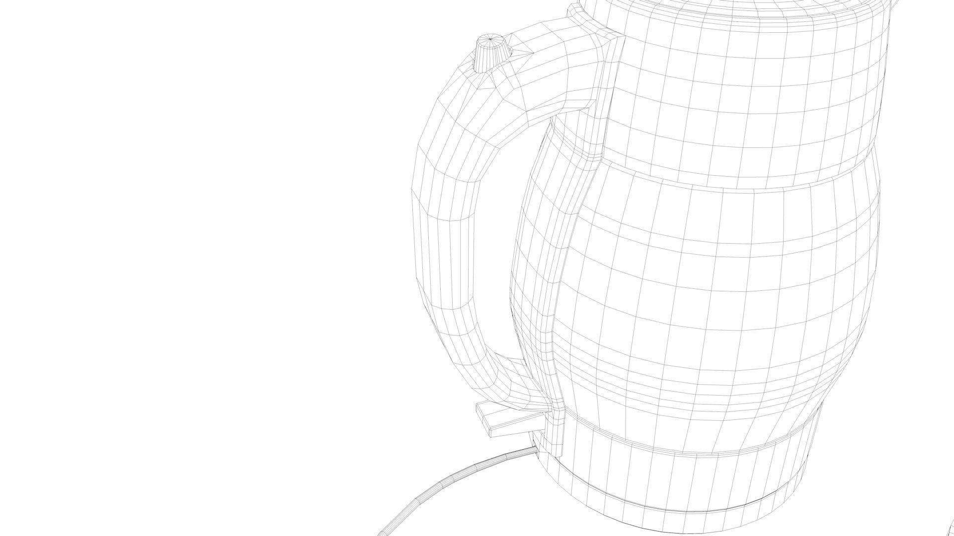 Kettle coffee maker with cup of coffee Low-poly 3D model_9