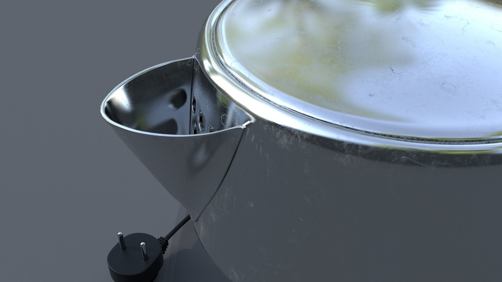 Kettle coffee maker with cup of coffee Low-poly 3D model_5