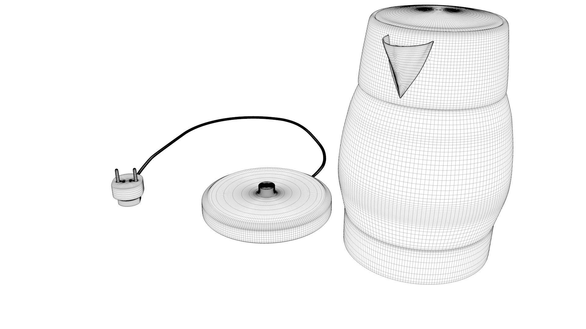 Kettle coffee maker with cup of coffee Low-poly 3D model_11