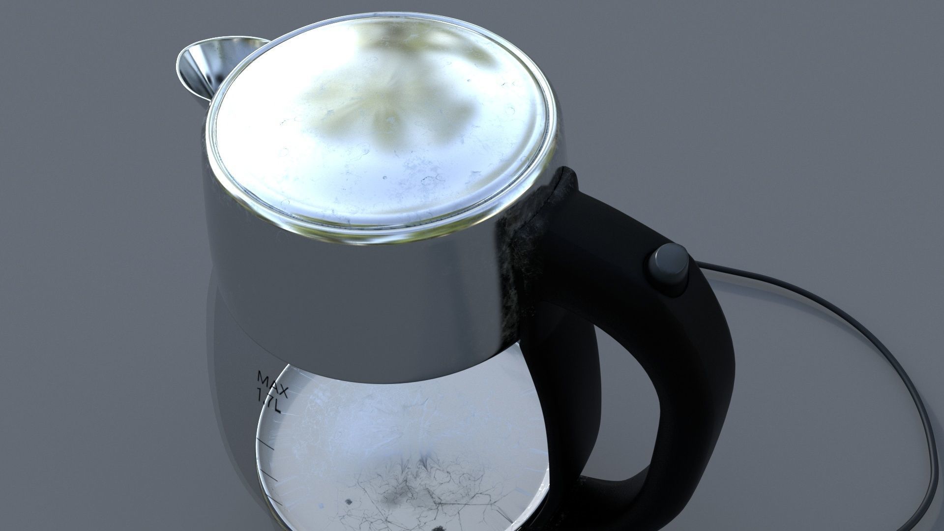 Kettle coffee maker with cup of coffee Low-poly 3D model_2