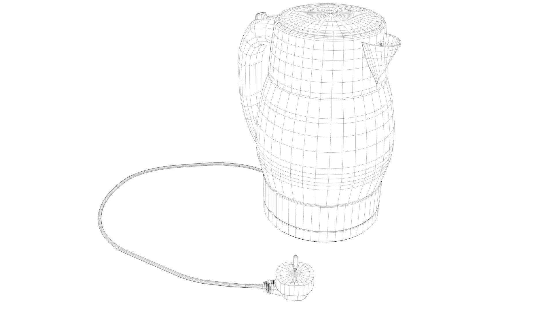 Kettle coffee maker with cup of coffee Low-poly 3D model_8