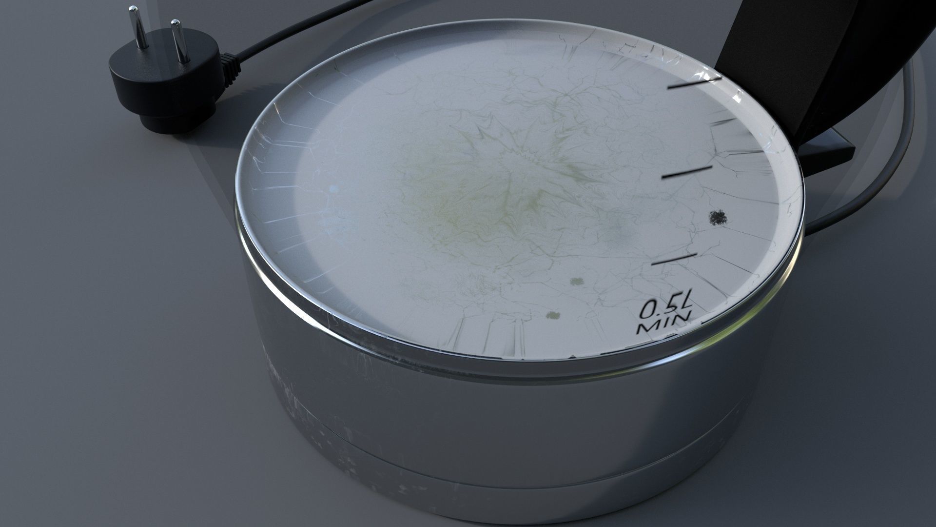 Kettle coffee maker with cup of coffee Low-poly 3D model_6