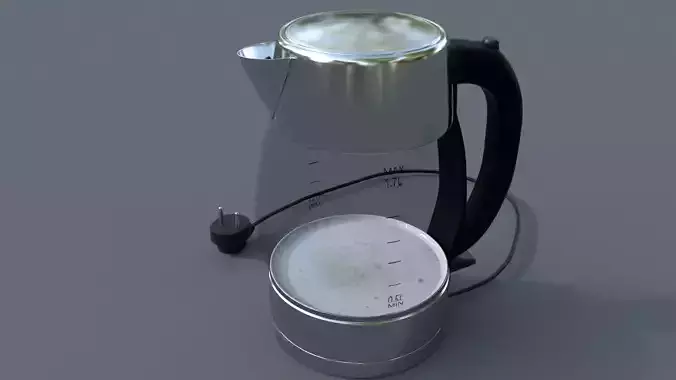 Kettle coffee maker with cup of coffee