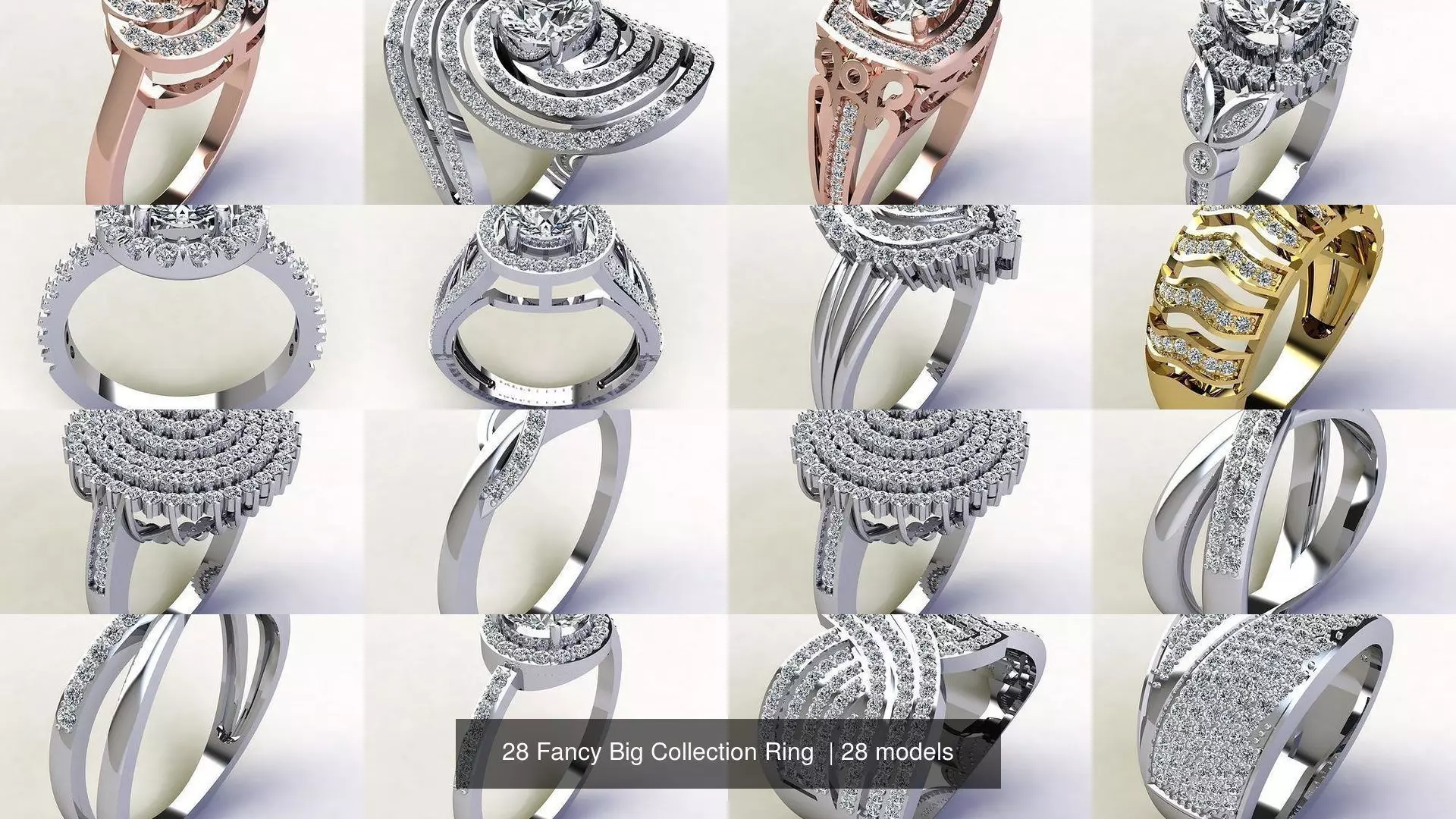 28 Fancy Big Collection Ring  _1