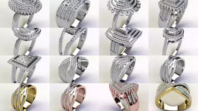 28 Fancy Big Collection Ring  