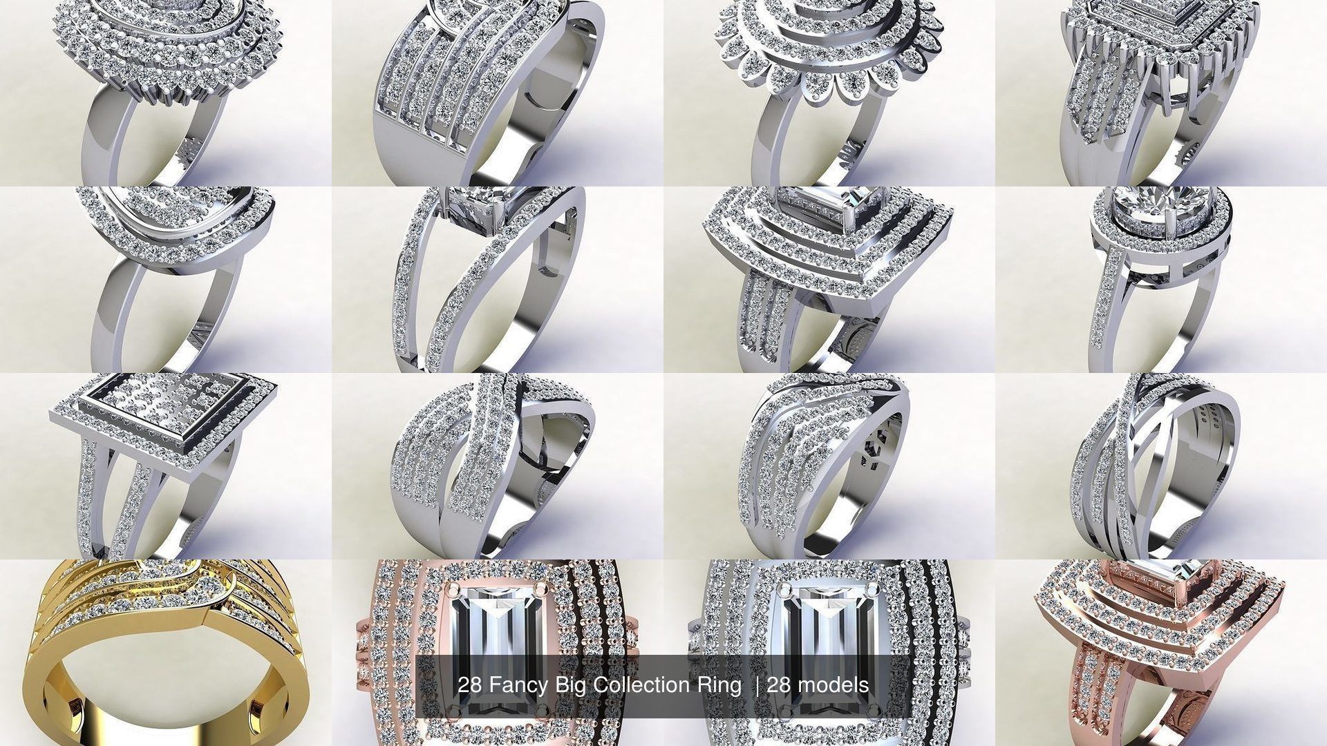 28 Fancy Big Collection Ring  _2