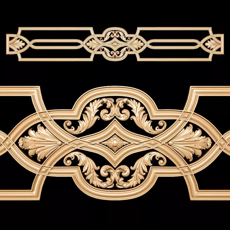 Classic style carved decor 3D model_0
