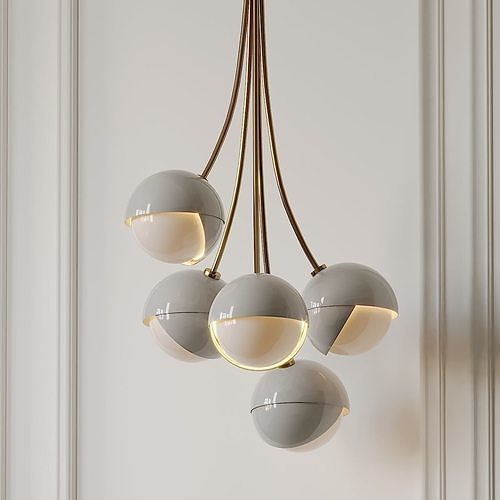 Benedict Bloom Chandelier with Powdercoated by Trella 3D model