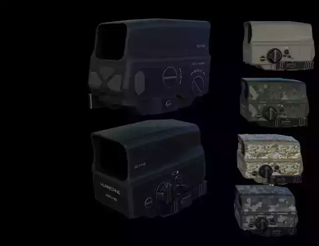 Hurricane Holographic Sight Low-poly 3D model