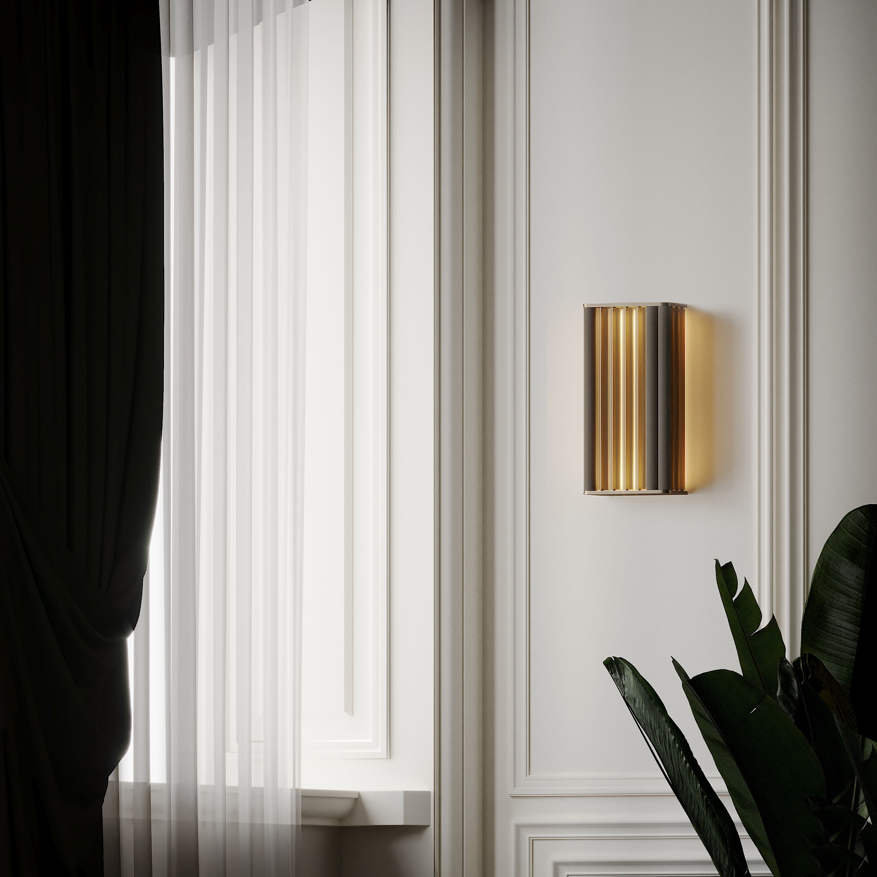 VeniceM Numa Wall Sconce in Brass and Glass by Massimo Tonetto 3D model_4
