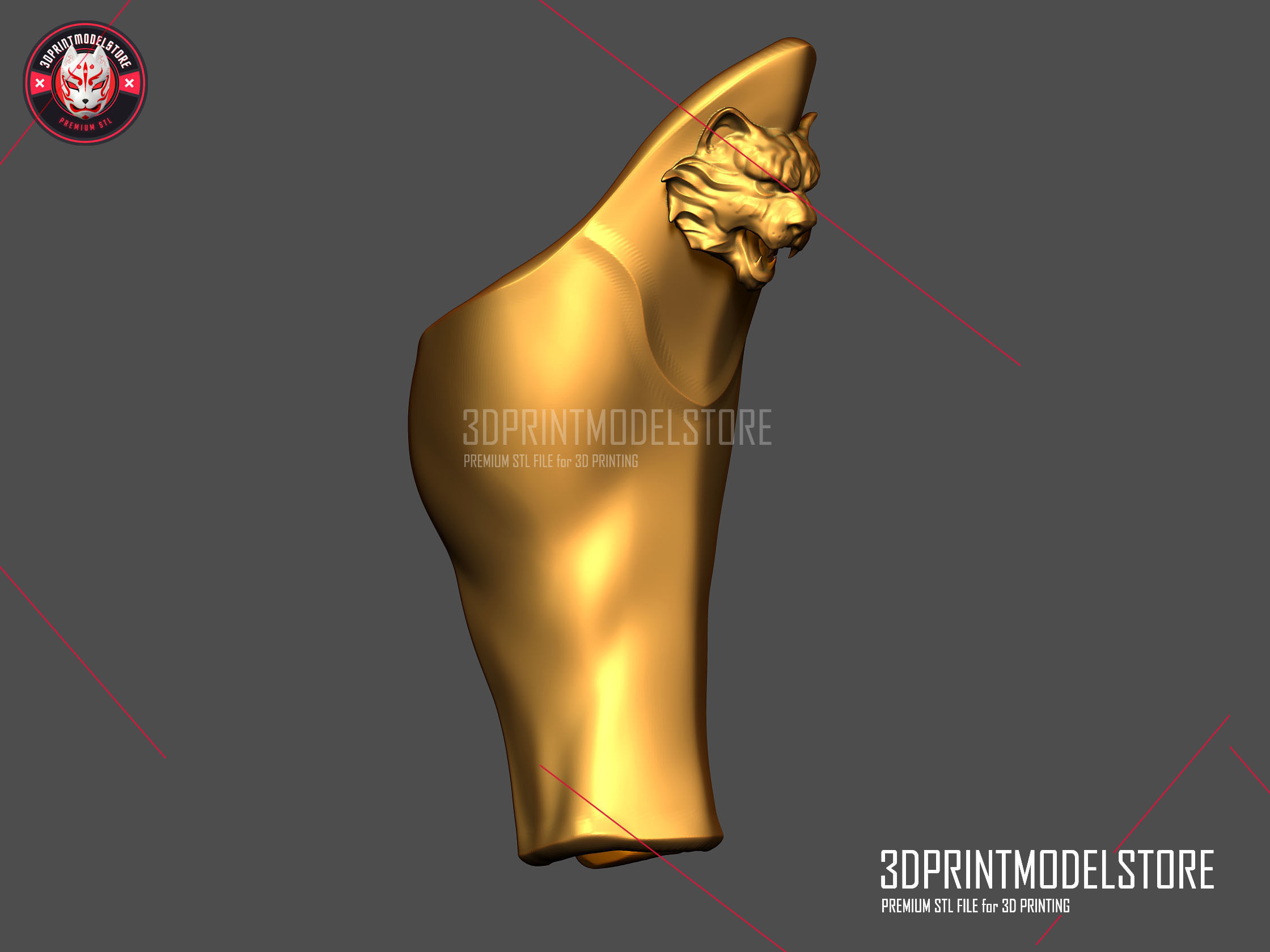 Tiger Roman Muscle Armor Leg Larp Armor Cosplay Halloween 3D print model_3