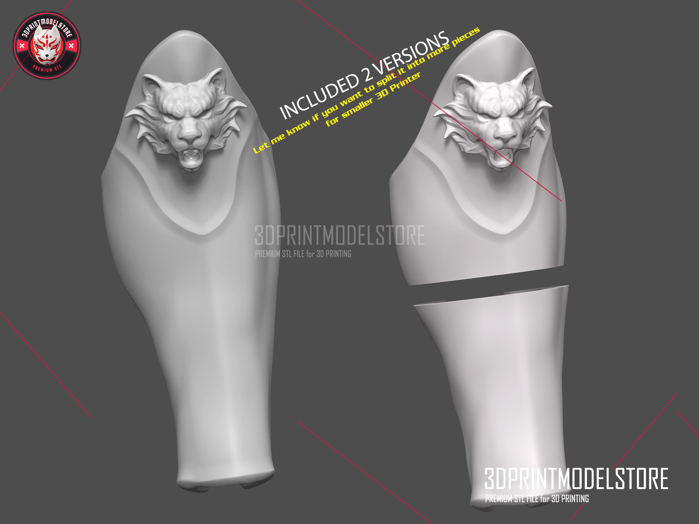 Tiger Roman Muscle Armor Leg Larp Armor Cosplay Halloween 3D print model_5