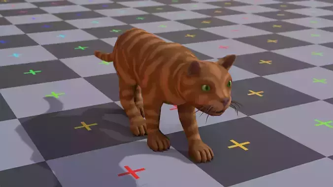 Stylized Cat Low-poly 3D model