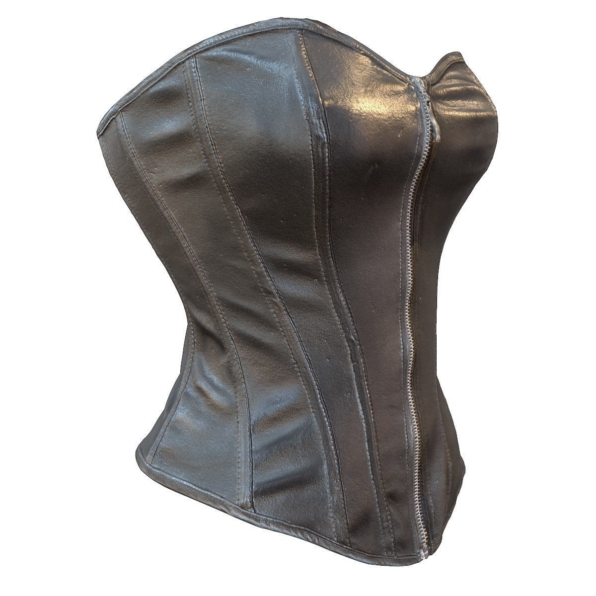 Simple leather corset Low-poly 3D model_2