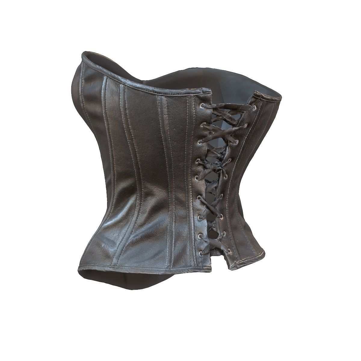 Simple leather corset Low-poly 3D model_1