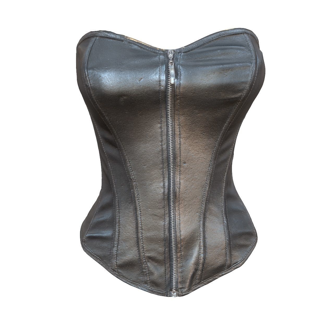 Simple leather corset Low-poly 3D model_3