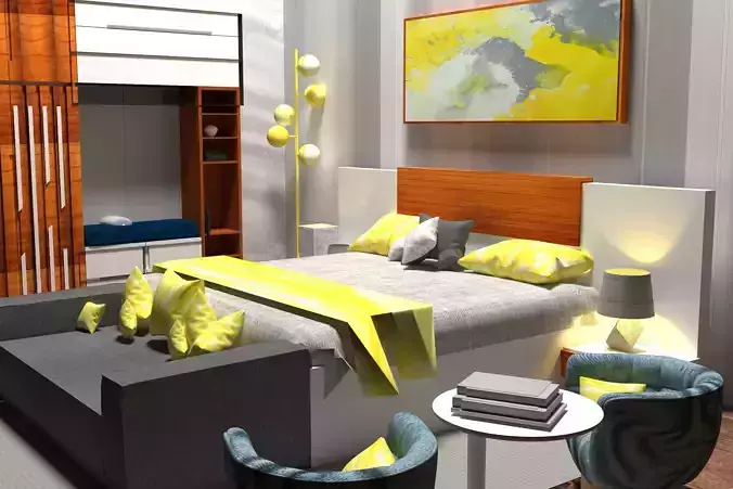 2020 bed room interior design  3D print model