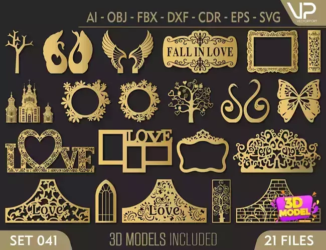 21 3D Decorative wall panels - screen SET 041