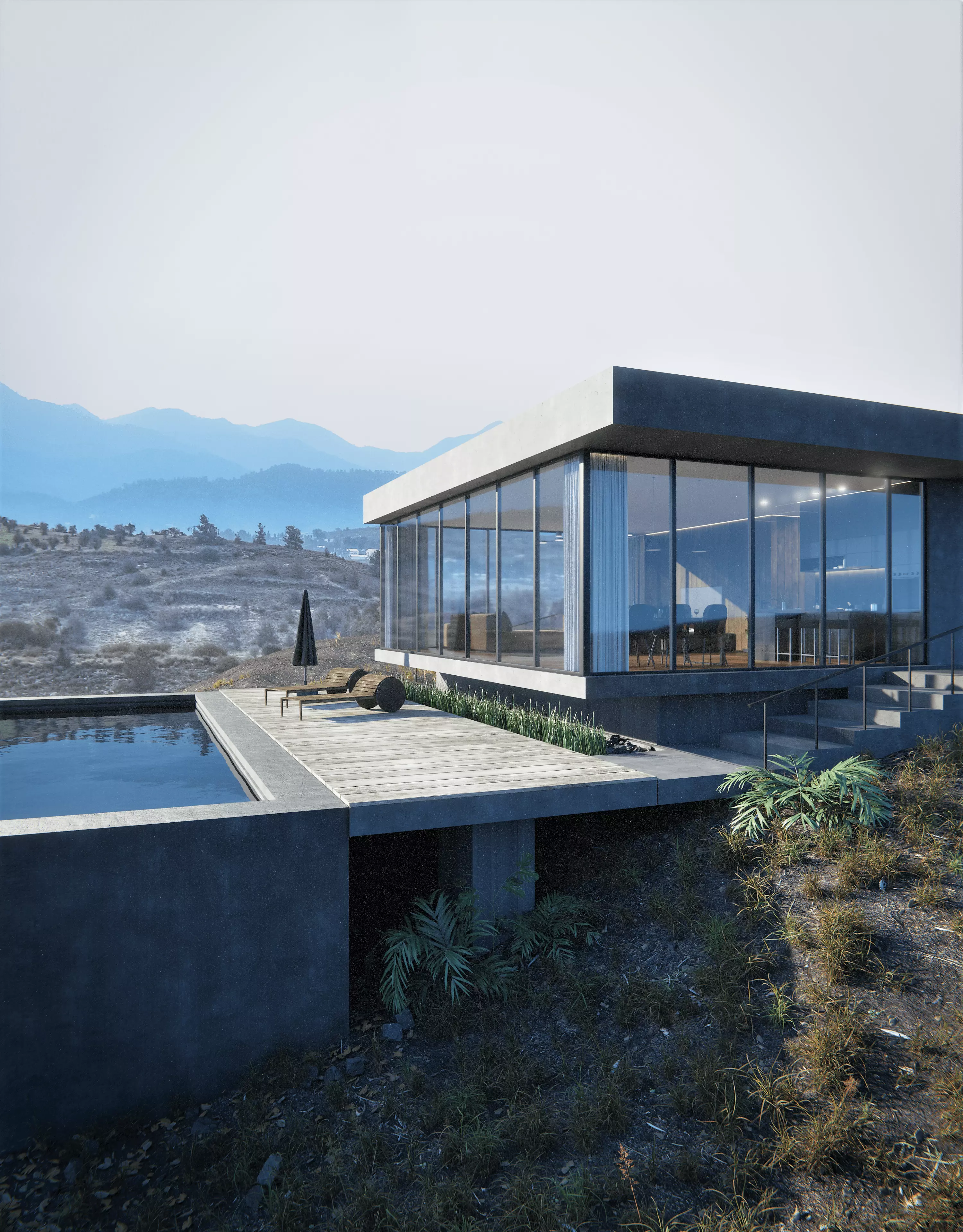 Mountain Sight House 3D-Scene 3D model_0