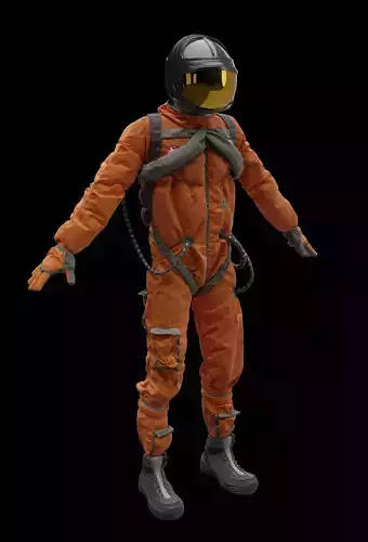 Astronaut orange space suit 3D model