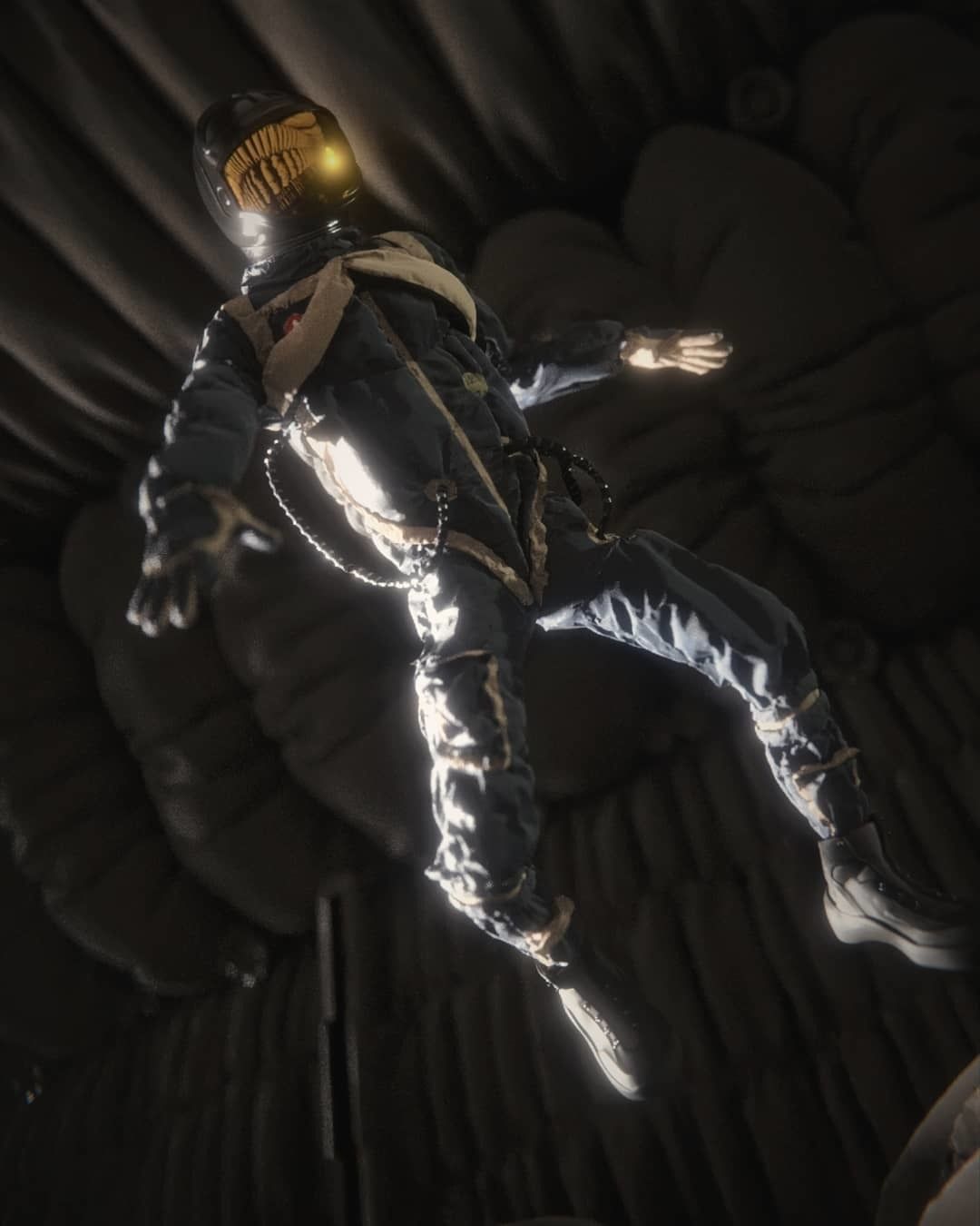 Astronaut orange space suit 3D model_5