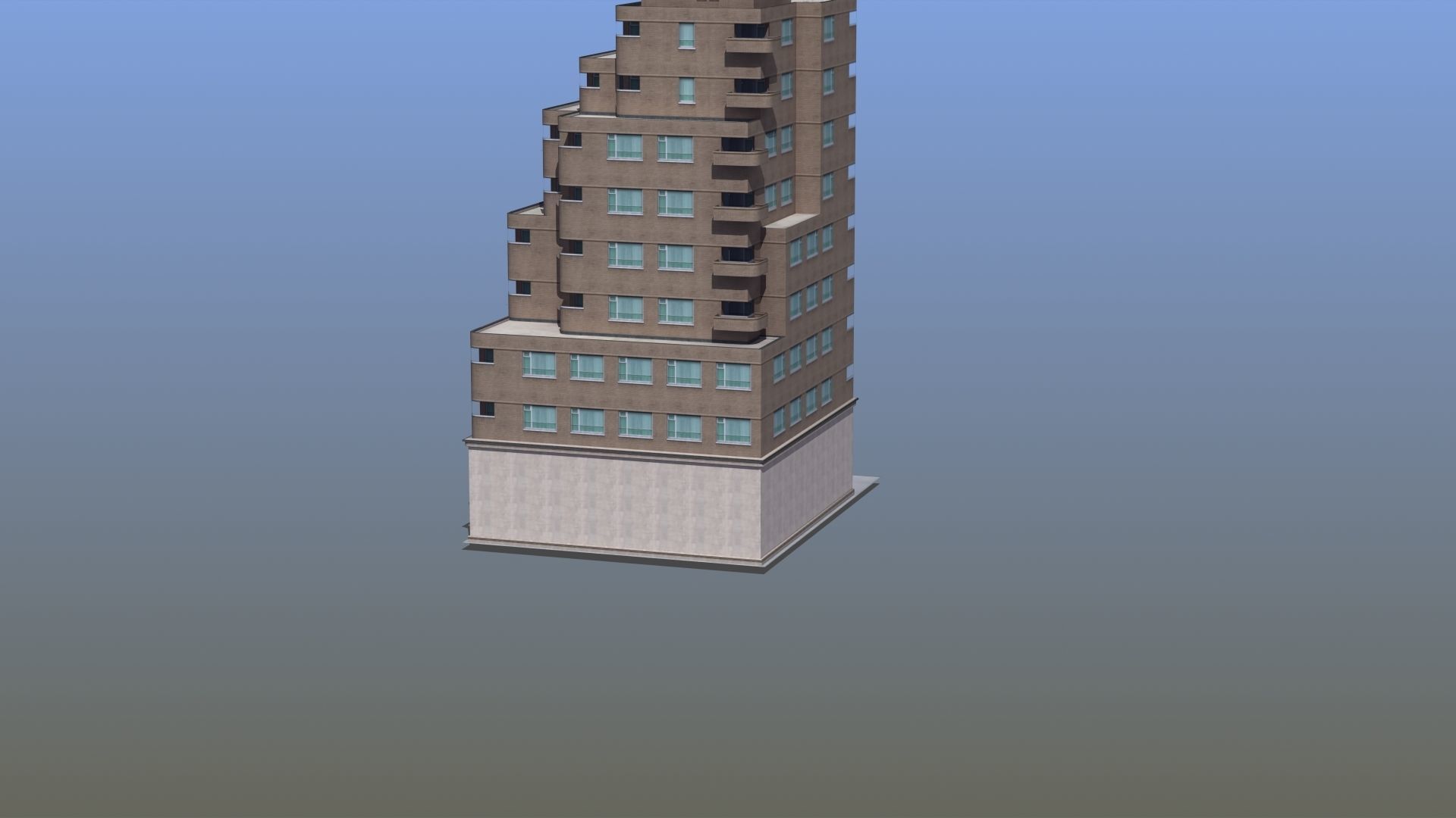 Modern Apartment Building Low-poly 3D model_58