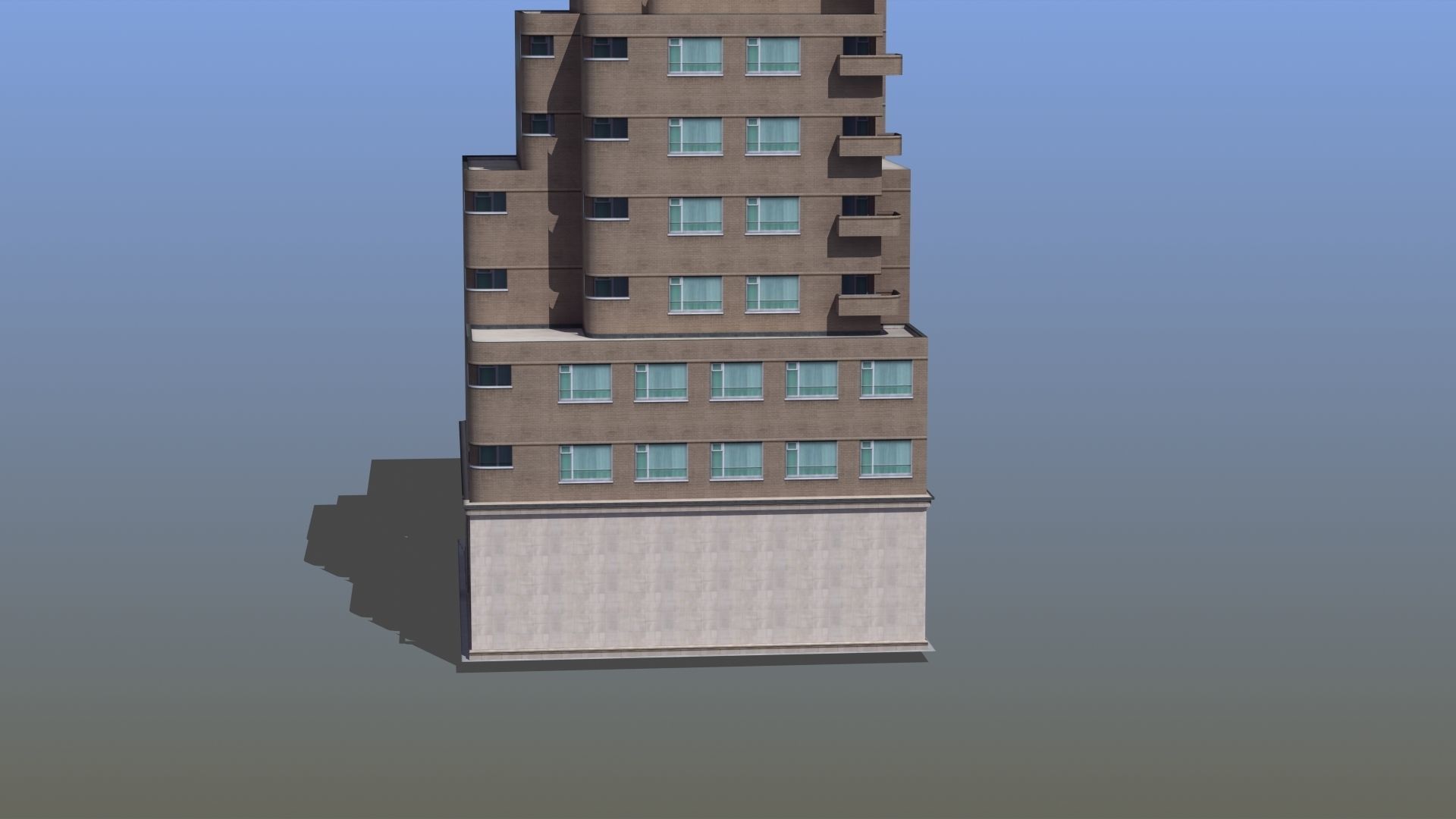 Modern Apartment Building Low-poly 3D model_50