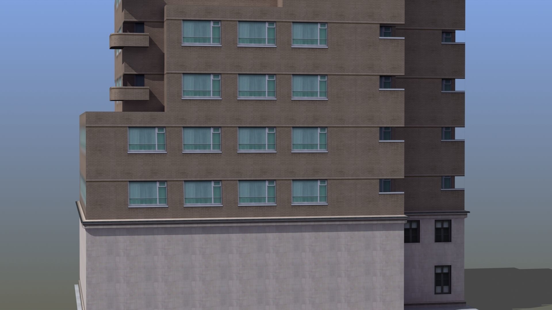 Modern Apartment Building Low-poly 3D model_56