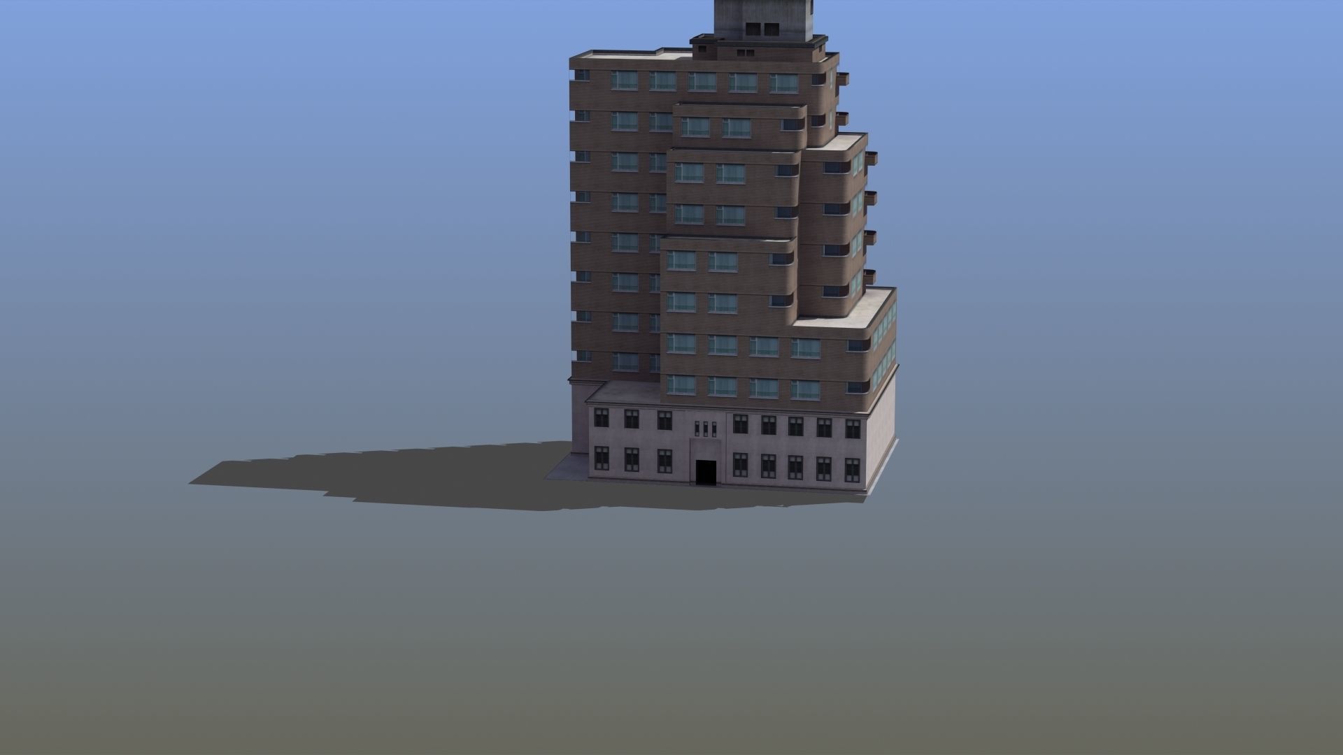 Modern Apartment Building Low-poly 3D model_48