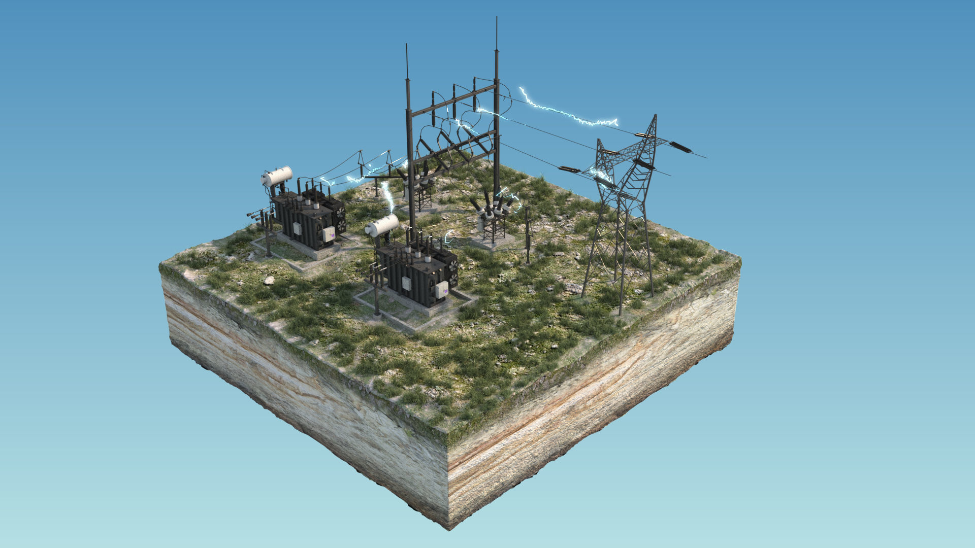 Electrical Substation 3D model_3