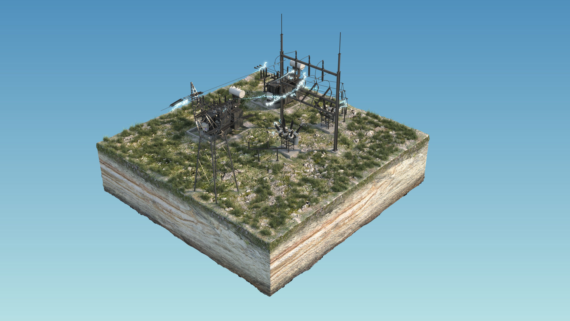 Electrical Substation 3D model_2