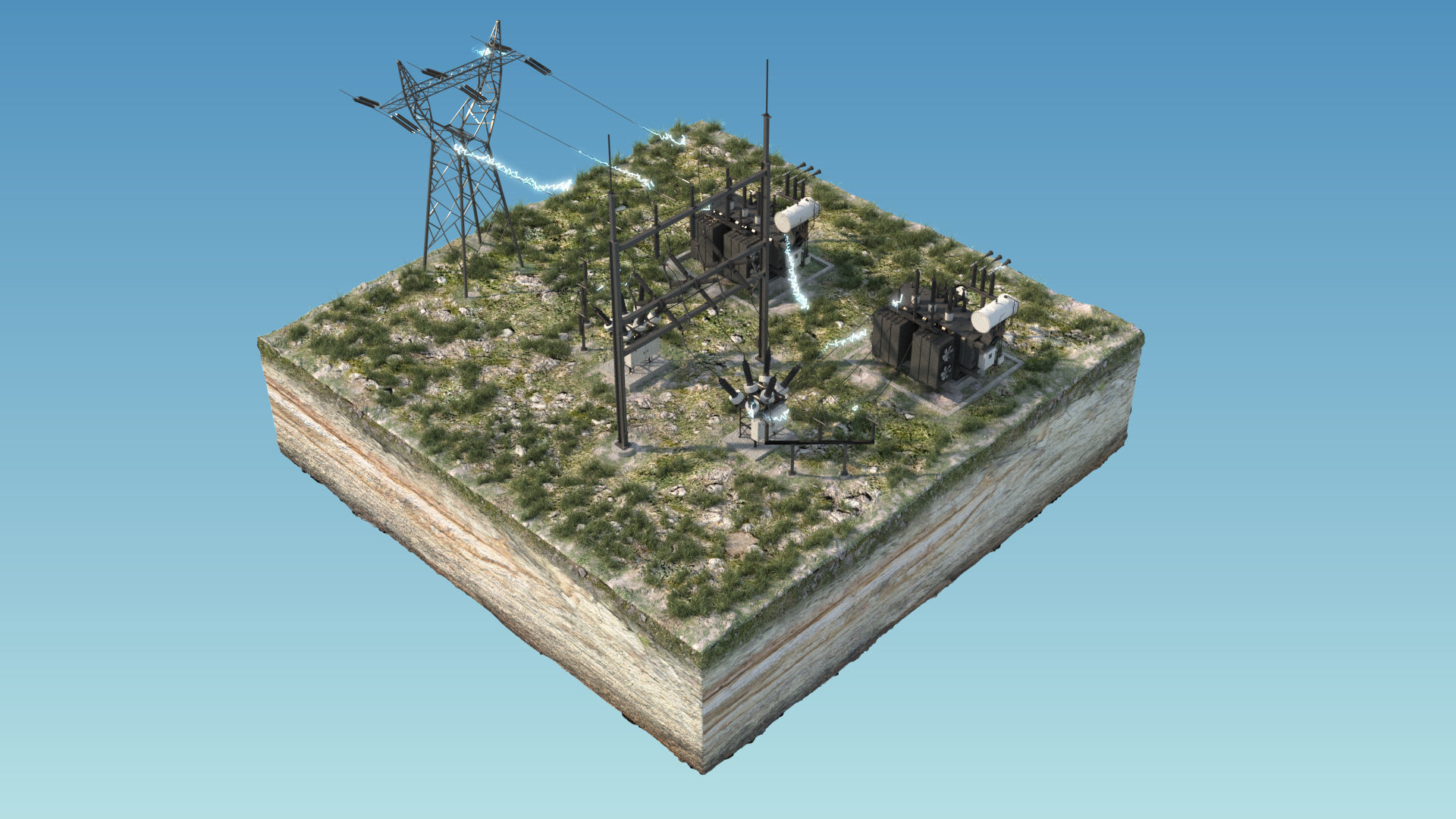 Electrical Substation 3D model_4