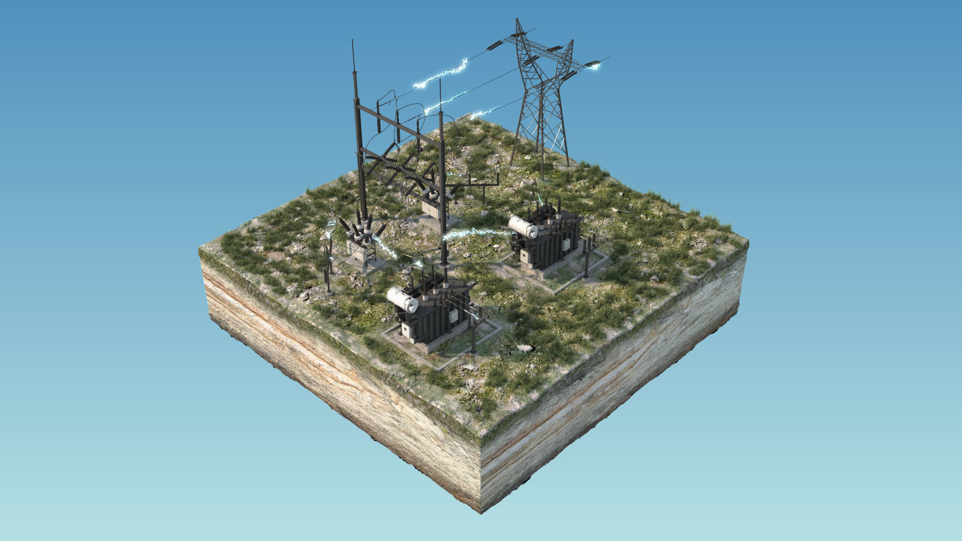 Electrical Substation 3D model_5